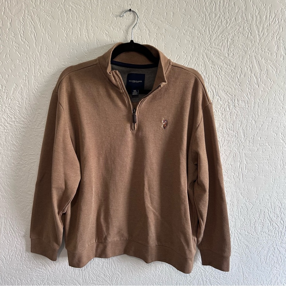 U.S. Polo Assn. Men’s Tan Zip-Up Sweater Size X-Large